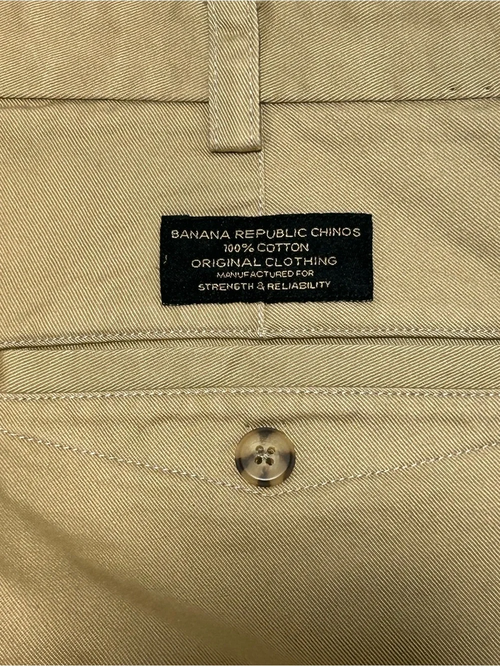 Vintage Banana Republic Chinos Men’s 34x30 Khaki 100% Cotton Pants NWT